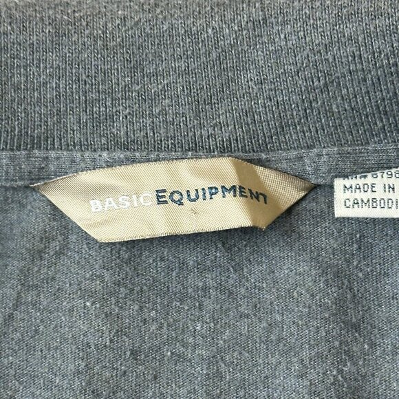 Basic Equipment Polo Shirt Mens Medium Diamond Pattern Short Sleeve Casual Golf - Picture 3 of 10